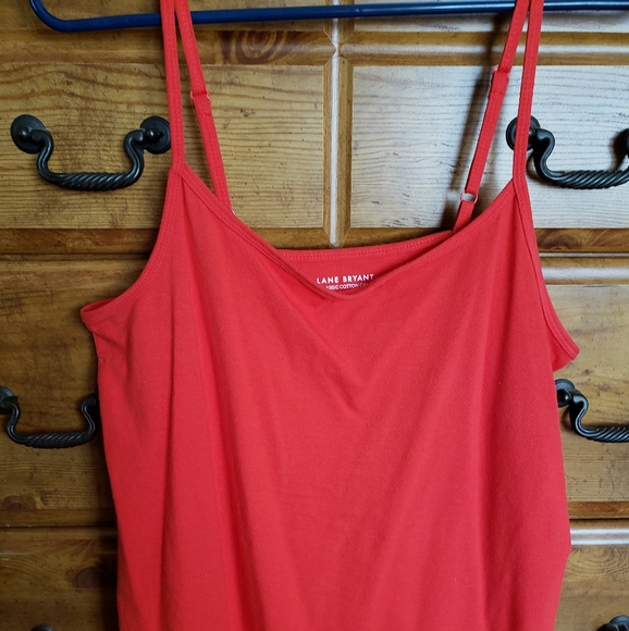 LANE BRYANT Red Long sleeve Allover Lace Peplum Waist Top w/ Camisole Sz 16 - Picture 4 of 5